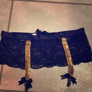 Black lace garter belt